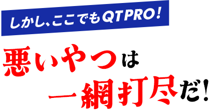 しかし､ここでもQTPRO!悪いやつは⼀網打尽だ！